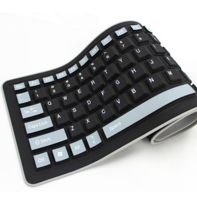 China USB Plug and Play High Quality Flexible Computer Desktop Silicone Foldable Waterproof Keyboard for sale