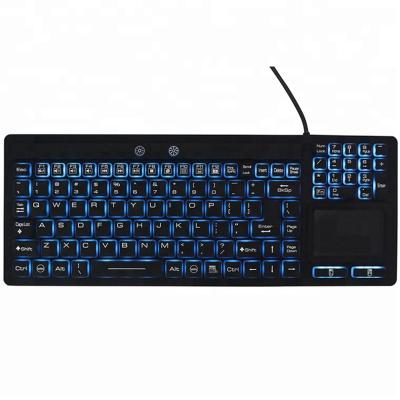 China Numpad Medical Grade Black USB Industrial Keyboard With Industrial Touchpad Keyboard for sale