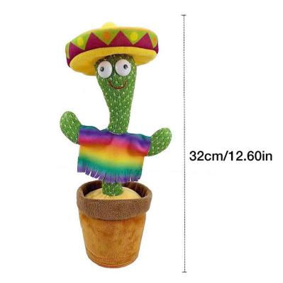 China Hot Selling Soft Funny Wiggle Doll Playing Singing Plush Toy Recording Musical Toy Dancing Talking Cactus for sale