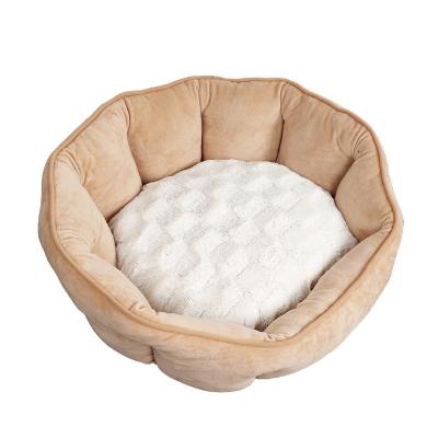 China Wholesale Breathable Soft And Comfortable SHELL Shaped Pet Kennel Autumn And Winter Warmth Deep Sleeping Cat Kennel for sale