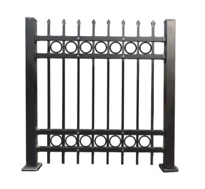 China Easily Compiled Size Wrought Iron Railing Custom Design Galvanized Steel Garden Balcony Panel Metal Fence Hot Selling Products for sale