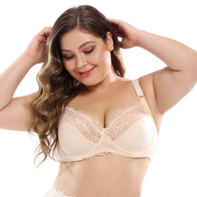 China New Arrival QUICK DRY Women Comfortable Breathable Sexy Elastic Lace 2 Piece Lingerie Large Plus Size Bra for sale