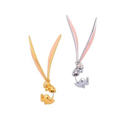 China Pink Cute Creative Cute Enamel Jewelry Janice's Long Rabbit Drop Earrings Rabbit Earring Set And Earring for sale