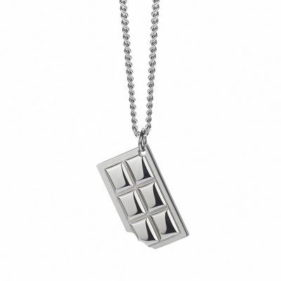 China 2022 New Creative Chocolate Hiphop Necklace Stainless Steel Streetwear Style Pendant Jewelry for sale