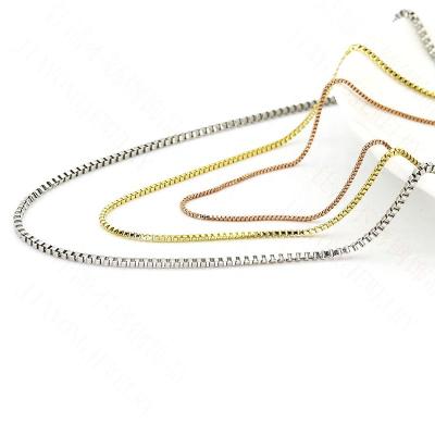 China TRENDY high quality stainless steel box chain necklace1.5mm/2.5mm/3mm for women customizable for sale