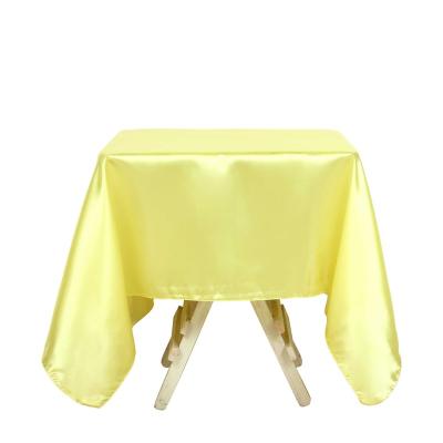 China Be Satin Dustproof Square Tablecloths To Wedding Decoration Polyester Stain Resistant Tablecloths for sale