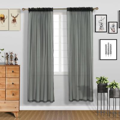 China Wholesale CLASSIC Elegant Living Room Window Curtains Sheer Sheer Gauze Chiffon Curtain for sale