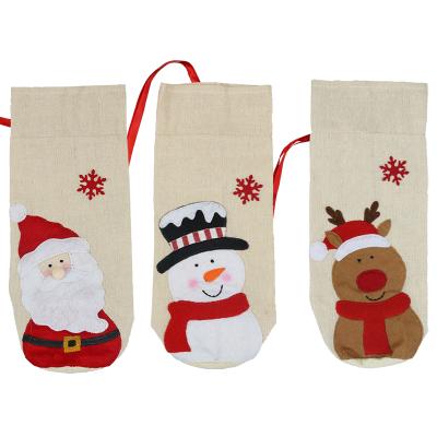 China Festival Stuff Red Wine Bottle Cover Bag Christmas Decoration Home Christmas Products for sale