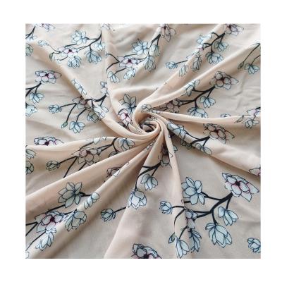 China Customized anti-static digital printing floral printed 100% polyester chiffon fabric for dress for sale