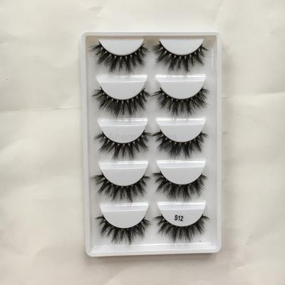 China New Faux Mink Charming Eyelashes 5pair Natural Soft Wholesale Strip False Eyelashes Pack With Custom Eyelash Packaging Box for sale