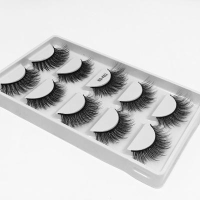 China Hot Sale Wholesale Soft Natural 3D Mink False Eyelash Extension Wholesale Tapered Mink Eyelashes 5 Pairs Mink Eyelashes 6D-K10 for sale