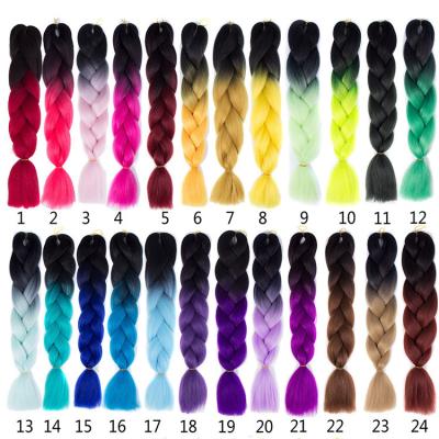 China Wholesale 24inch high temperature fiber bent ombre 100g synthetic high temperature elephant hair braiding extension for women for sale