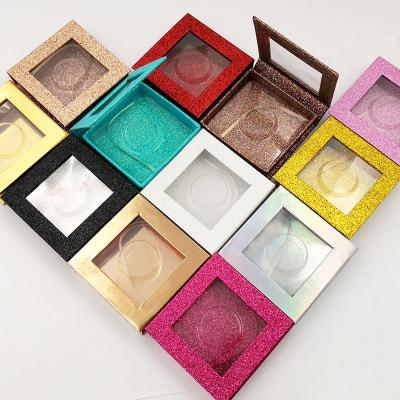 China Wholesale Natural Soft Real 3D Mink Lashes Private Label Glitter Fake Rose Gold Empty Square Eyelash Boxes Custom Eyelash Packaging for sale