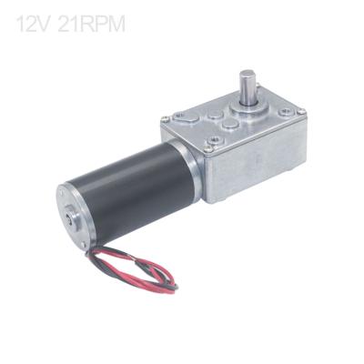 China DC12V 21RPM Totally Enclosed Worm Gear Motor Powerful Geared Motor Low Noise for sale