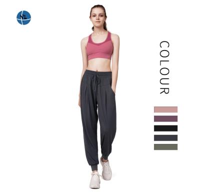 China Breathable Fitness Wear Quick Dry Work Out High-waisted SportsExercise Running Pants With Pockets Jogger Drawstring Sweatpants For Woman for sale