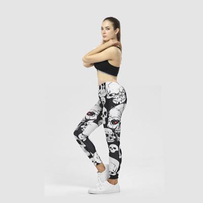 China New Breathable Skull Plus Sizes Lady Workout Running Women Fitness Stretch Big Black Pants White Yoga Gaiters for sale