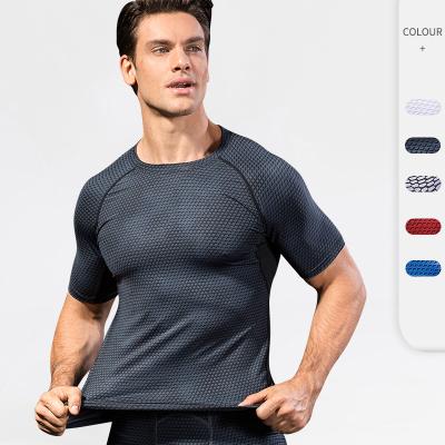 China YL Breathable Hot Sales Short Sleeve Sports Running Fitness Print Plain Highly Elastic Workout 3D Men's Gym Quick Dry Seamless T-shirt for sale