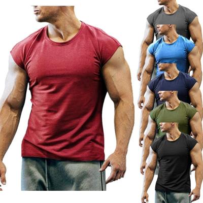 China 2021 Summer Fashion Short Sleeve T-shirt Men's Elastic Loose Round Neck T-shirt Anti-Wrinkle Large for sale