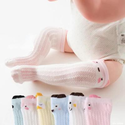 China 2021YL Summer Sporty Wholesale Mesh Color Mesh Cotton Breathable Pure Stockings Over The Knee Soft Baby Kids Socks for sale