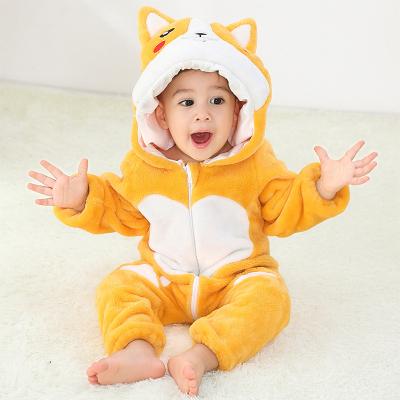 China New Fashion NEW Autumn Warm Cute Animal Shape Baby Jumpsuit Spring Soft Skin Flannel Friendly Baby Clothes for sale