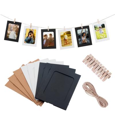 China Art Decor Wall Photo 10pcs DIY Show Hanging Craft Paper Picture Frames Clips Kit 3/4/5/6/7 Inch Family Wedding Memory Photo Frame for sale