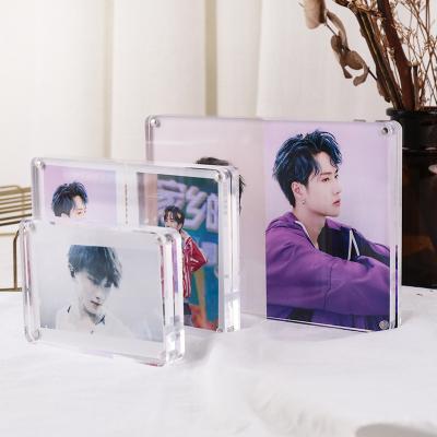 China Plastic Transparent Acrylic Magnetic Photo Frame For Picture Holder Around Photo Corner 3 4 5 6 7 8 Inch Frame for sale