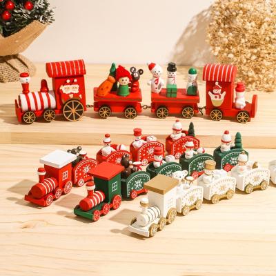 China Wooden Merry Christmas Train Ornament Wooden Christmas Decoration For Santa Claus New Year Xmas Home Decor Gift Natal Navidad Noel 2022 for sale