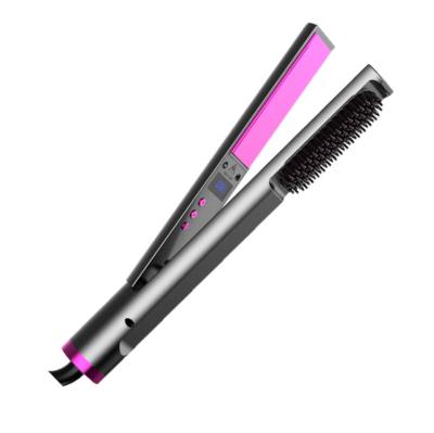 China Safety 3 in 1 Hair Straightener Flat Iron with Comb Straightening Iron and 3D Curler Ceramic Flat Plates for sale