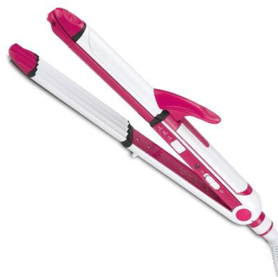 China 3 functions three in one multifunctional fast straightening brush with ceramic straightener PTC heater for sale