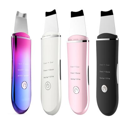 China 500mAh Rechargeable Ultrasound Ion Skin Remover Blackhead Remover Blackhead Remover Exfoliator Skin Scrubber Deep Cleansing Acne for sale