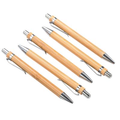 China Office & Pen Customized Logo Wood Ball Pen Cheap Bamboo Ball Point School Pen for sale