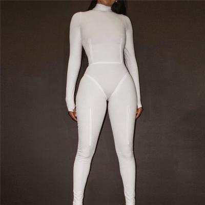 China Durable Solid Turtle Neck Stylish Overalls Long Sleeve Overalls One Piece Women for sale