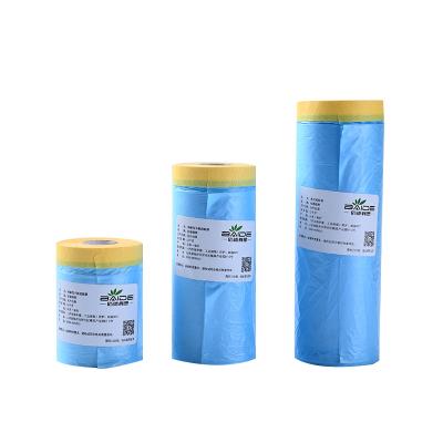 China Cheap Glue China Factory Price Disposable Pre Taped Paint Masking Film Use In Painting for sale