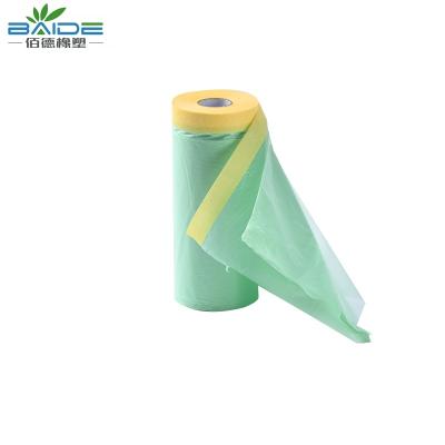 China With Glue Factory Supply Masking Paper Plastic Taped Masking Film for sale