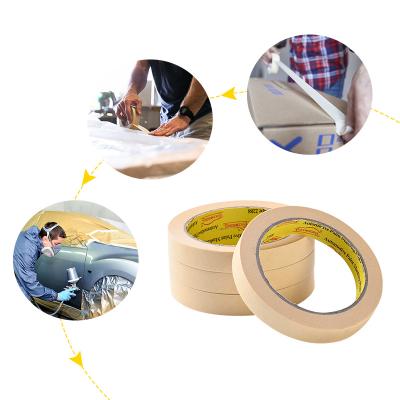 China Pattern Car Paint Crepe Paper Eco-friendly Yellow Heat Resistant Yellow Auto High Temperature Tape for sale