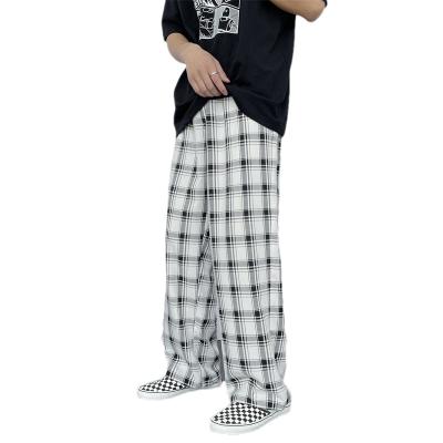 China 2022 New Custom Mens Plaid Pants Sports Breathable Straight Black Casual Pants for sale