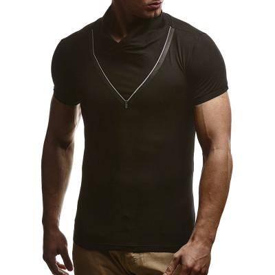 China 2022 New Casual Men's Gym Elastic Training T-shirts Cotton Casual Men's Gym Shirts Anti-Wrinkle Top For Men for sale