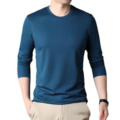 China New Casual Men's Anti-Wrinkle Casual Men's Long Sleeve Silk T-shirt Fitness Gym Men's Casual T-Shirts Custom Made T-Shirts For Men for sale