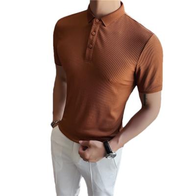 China Anti-Wrinkle Summer Casual Short Sleeve Personalized Logo Men's Polo Shirt Custom Fit Collar Premium Cloth Slim Casual Short Shirt for sale