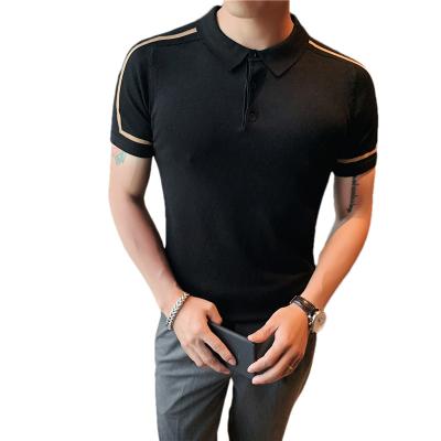 China Casual Anti-Wrinkle Summer Short Sleeve Personalized Custom Slim Fit Golf Polo Shirt T-shirt Black Slim Men's Polo Shirt Simple Comfort Fit for sale