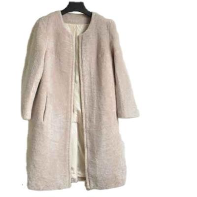 China 2022 Fashionable Real Sheep Fur Winter Coat Women Waterproof Long Fur Coats for sale