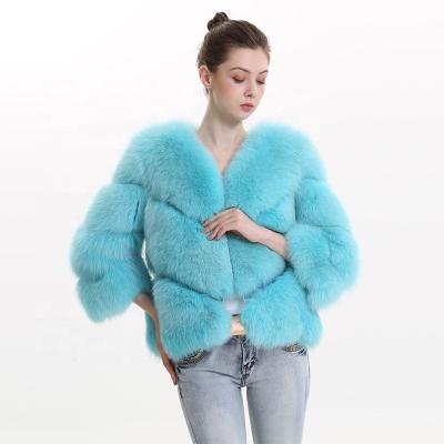 China New Arrival Customized Real Fox Fur Waterproof Jacket Winter Fur Coats Fluffy Women for sale