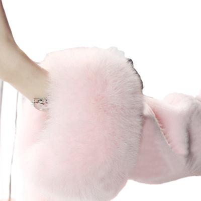 China Soft Hand Feeling Fox Fur Sleeve Slap Wrist Ring Fur Handcuff For Fashion Parka Coat for sale