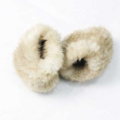 China Warm Garment Fur Gloves Mittens Women Winter Knit Fox Fur Cuffs Mink Fur Gloves Mittens With for sale