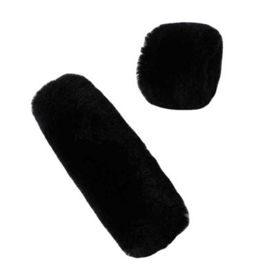 China Garment Winter Rex Rabbit Fur Cuffs Thickened Madame Touch Screen Leather Gloves for sale