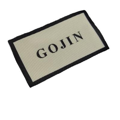 China 2021 Custom Viable Logo Satin Woven Packaging Label for Apparel for sale