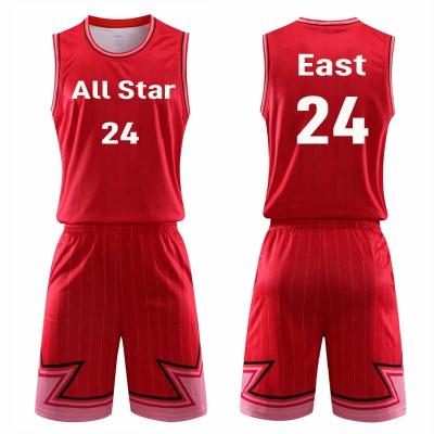 China Youth Breathable Quick Dry Basketball Uniforms Sublimation Logo Design Custom Sizes Men's Basketball Vest for sale