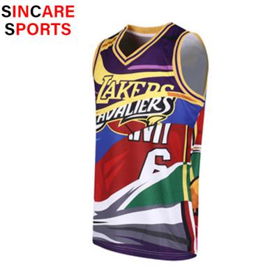 China Custom sublimated antibacterial basketball tank top for man and youth for sale