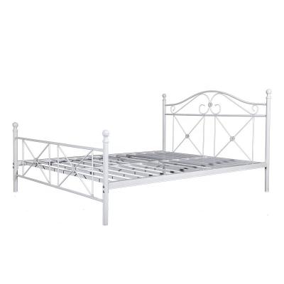 China White simple modern design of a variety of iron metal double bed frame iron bed for sale