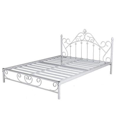 China Metal bed frame antique dark bronze elegantly lined Victorian iron metal bed for sale